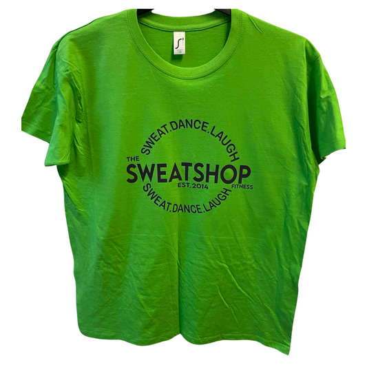 *The Sweatshop Fitness Green Sweat Dance Laugh Tshirt