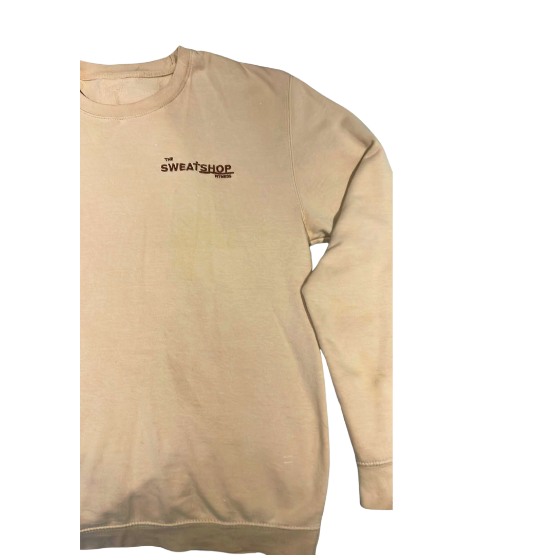*The Sweatshop Fitness Beige Logo Jumper