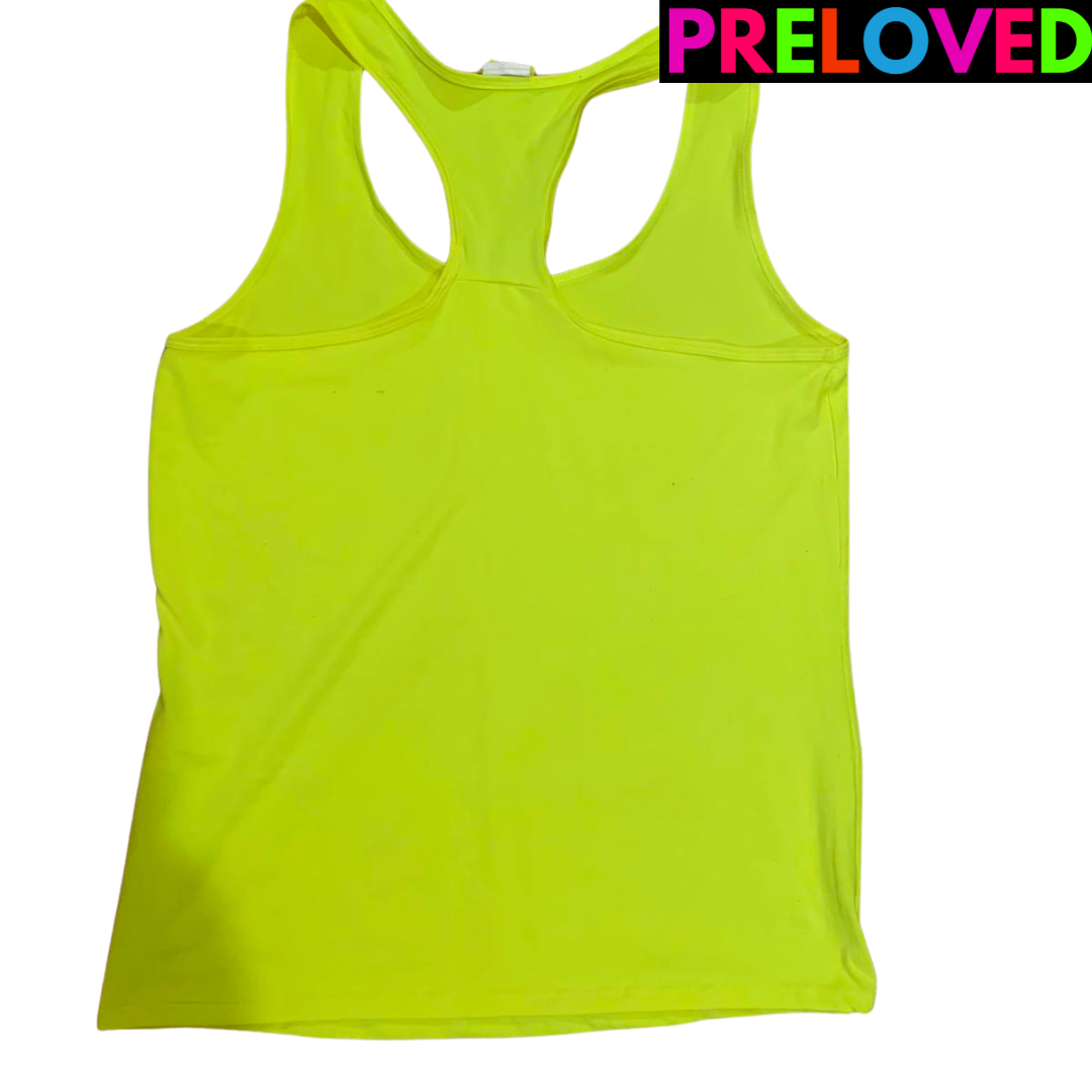 PRELOVED Domyos Neon Yellow Racerback Vest - Size M
