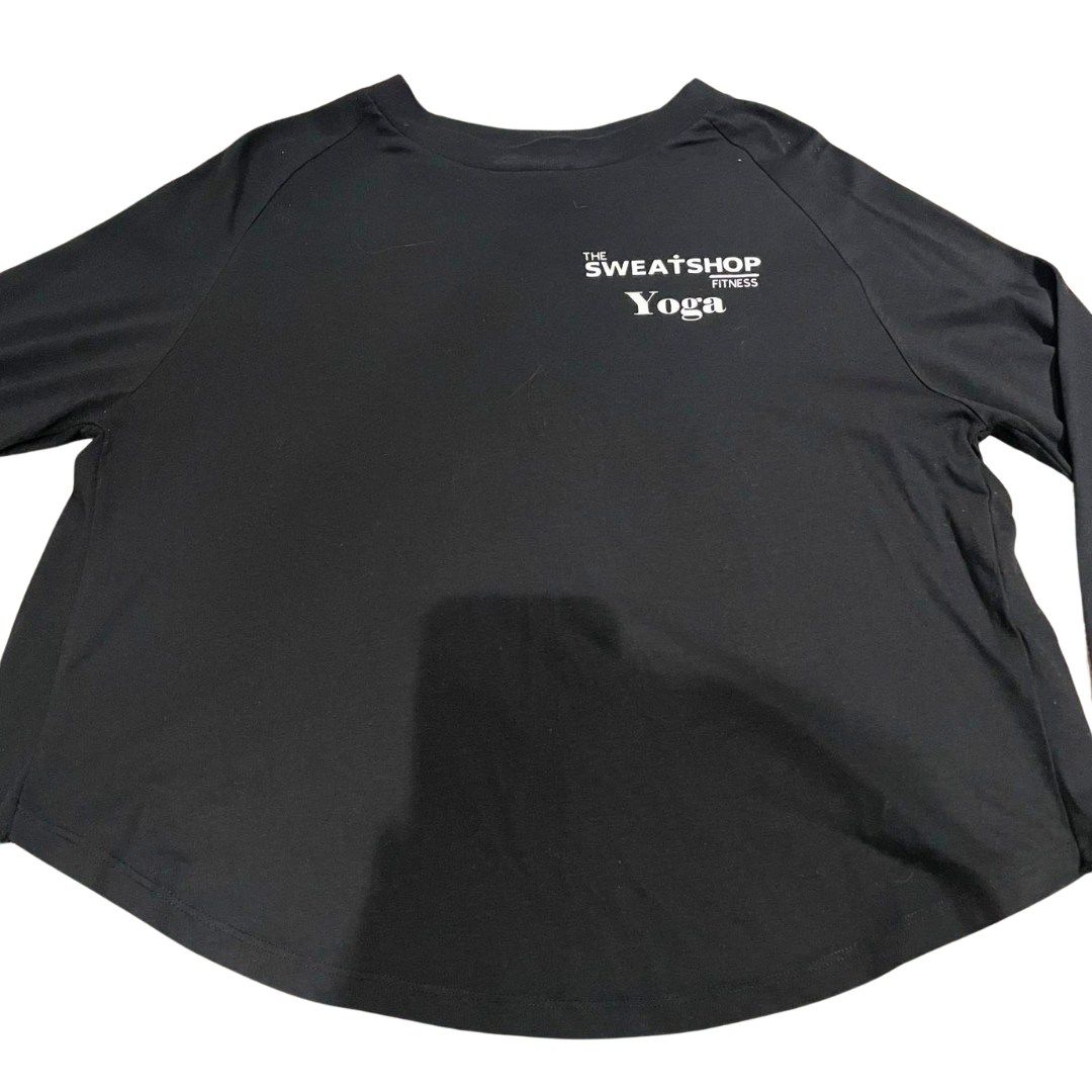 *The Sweatshop Fitness Black Yoga Long Sleeve Crossover Top