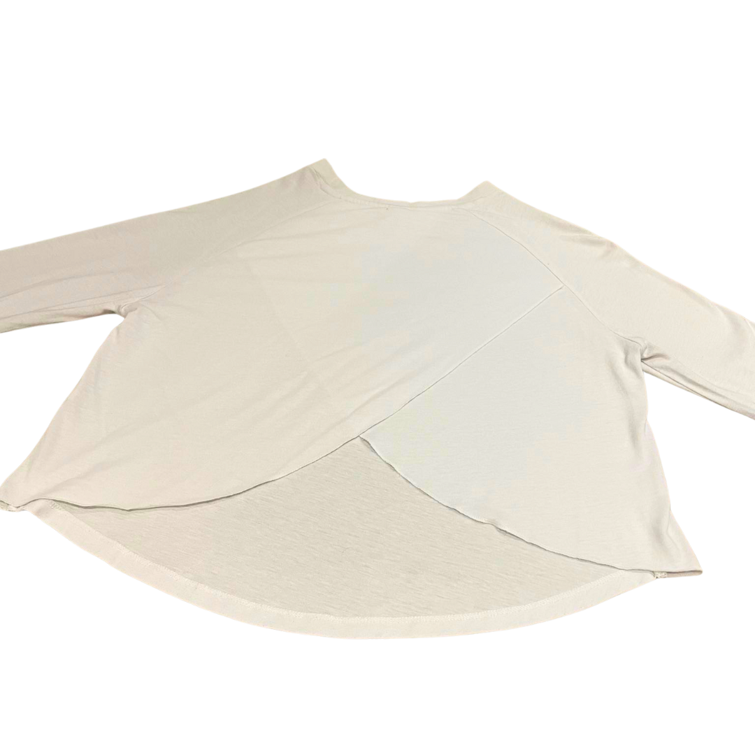 *The Sweatshop Fitness White Yoga Long Sleeve Crossover Top