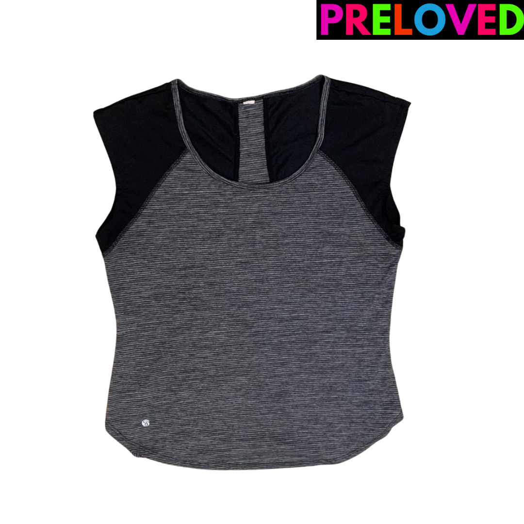 PRELOVED Grey and Black Workout Tank - Size M/L