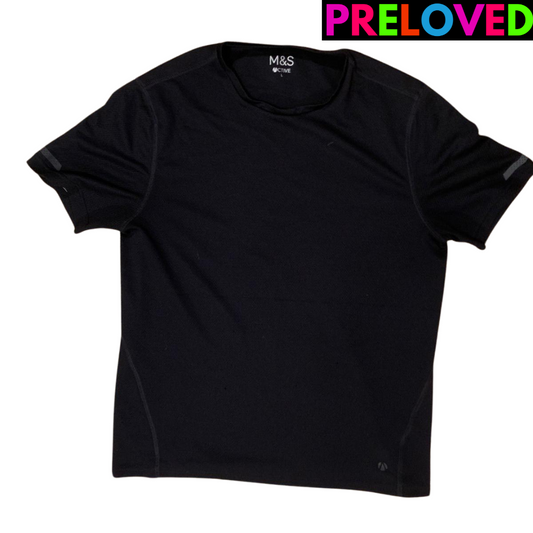 PRELOVED Black M&S Active T-shirt - Size L