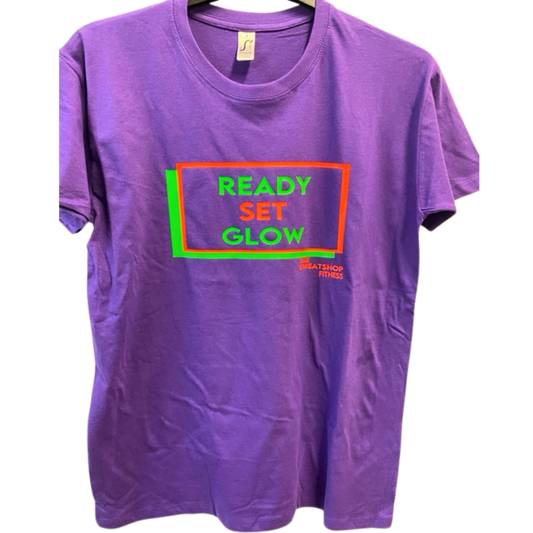 *The Sweatshop Fitness Purple Neon Ready Set Glow Tshirt